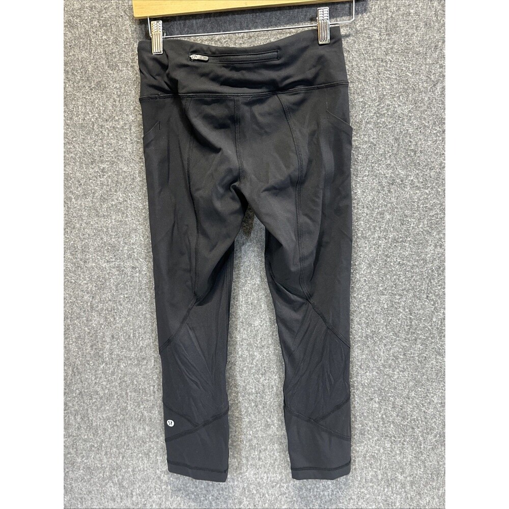 Lululemon Pants Womens 4 Black Crop Leggings 21” Inseam High Rise Side Pockets
